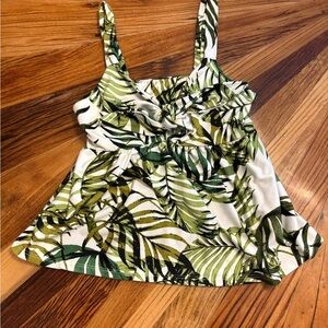 Guess botanical tank with tie front detail